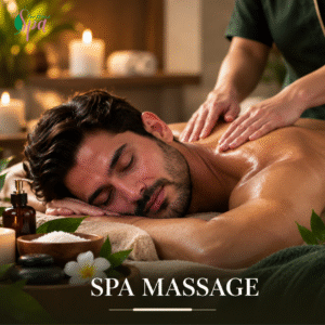 Man receiving a relaxing spa massage treatment at New Natural Spa in Indore